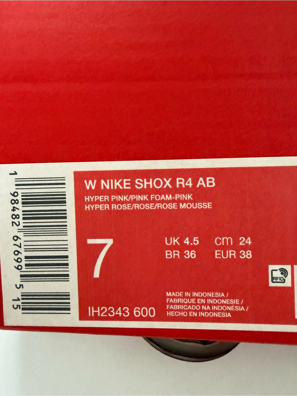 WOMEN'S NIKE SHOX R4 AB IH2343-600 PINK / BLACK SNEAKERS SPORTSWEAR - Picture 9 of 10